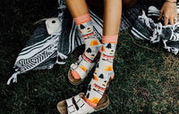 Woven Pear - Crew Socks, Happy Camper: Medium