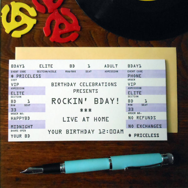 a. favorite design - Birthday Rock Ticket