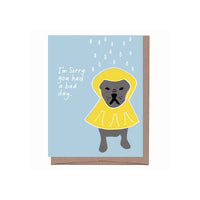 La Familia Green - Dog Raincoat Sympathy Greeting Card