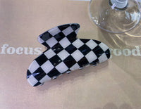 LadyJuneAccessories - Checkered Print Hollow Hair Claw |  Thick Hair | Accessories