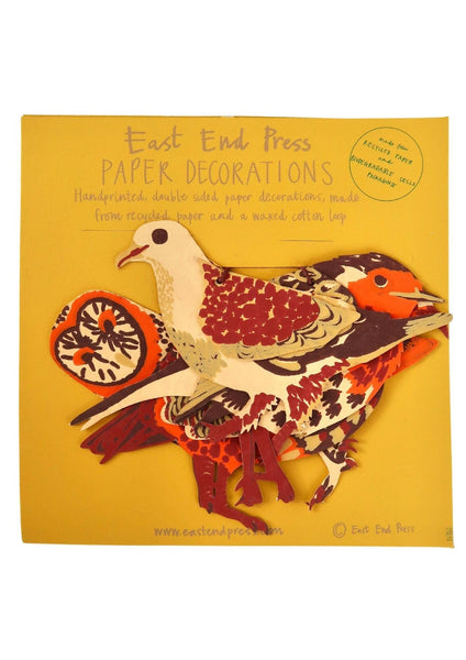 East End Press - Winter Birds Paper Decorations