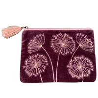 Chloe & Lex - Queen Annes on Plum Velvet Coin Purse/Pouch