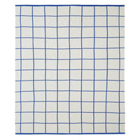 Sophie Home Ltd - Cotton Knit Throw Blanket - Grid Cobalt