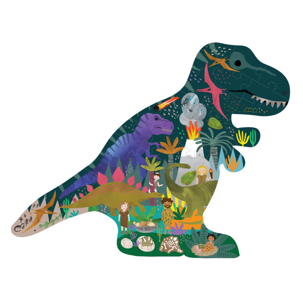 Floss and Rock - Dino 40pc "Dinosaur" Shaped Jigsaw with Shaped Box