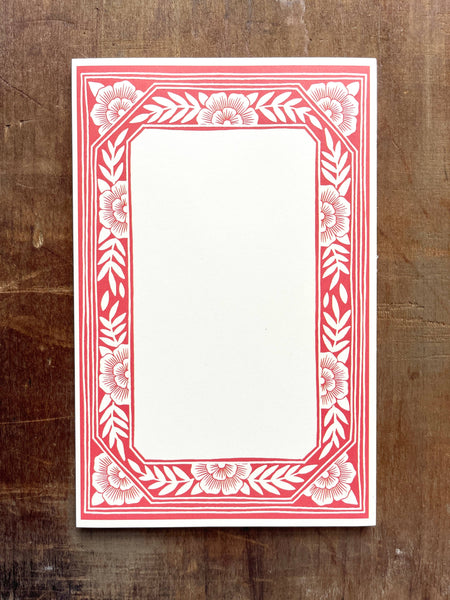 Red & White Block Print Notepad