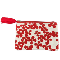 Chloe & Lex - Red White Floral Pouch