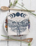 Hearth and Harrow - Organic Cotton Luna Moth Tea Towel: Mint green