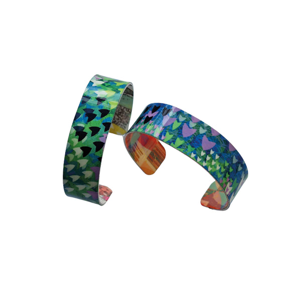 Rosimorosi - Aluminium Slimline Cuff Bracelet - Midnight Garden