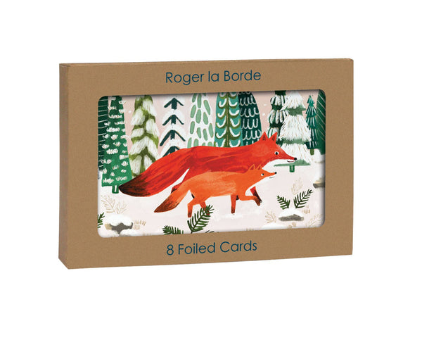 Roger La Borde - Running Foxes  Boxed Foiled Cards  - NSX 774