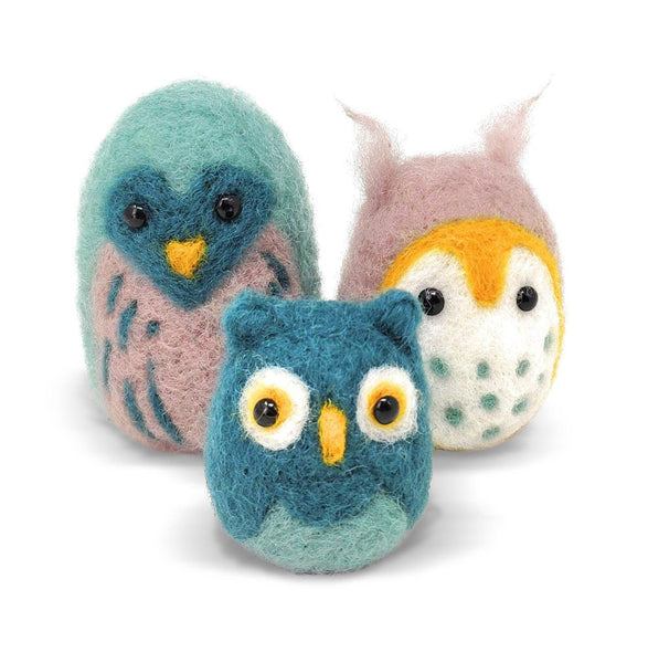 The Crafty Kit Company - Owl Family Needle Felting Craft Kit