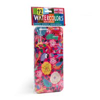 eeBoo - Birds in Fuchsia Watercolors Paint Tin