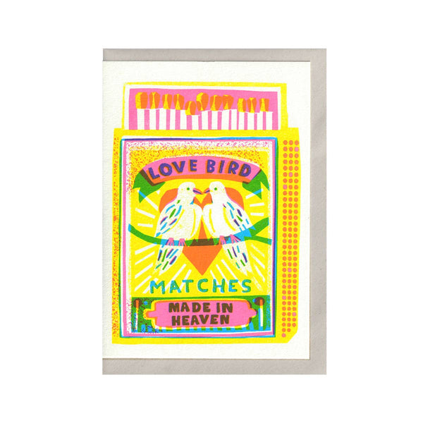 The Printed Peanut - Love Bird Matches A6 Card