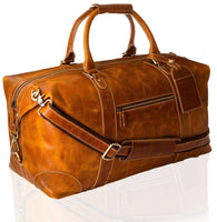 VIOSI - Genuine Leather Travel Duffel Bag Oversized Weekend Luggage