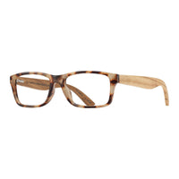 Blue Planet Eco-Eyewear - Avalon Reader - Ivory Tortoise / Walnut Wood + Blue Light