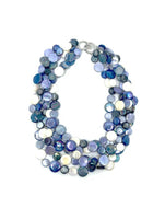 Navy/White/Peri 5 Strand Mother of Pearl Necklace