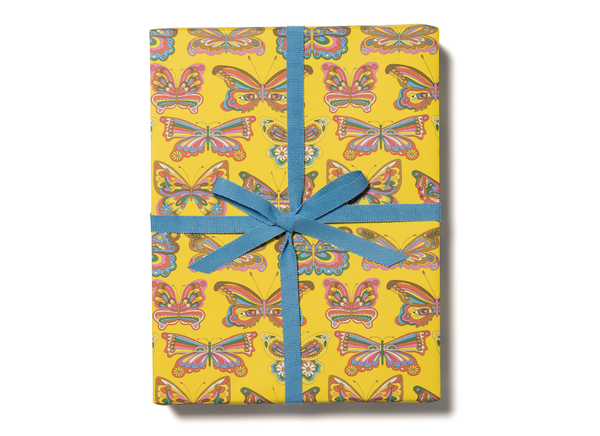 Red Cap Cards - Psychedelic Butterfly wrapping paper rolls