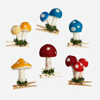 Felted Mushroom Clip-On Ornaments