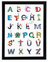 Alphabet Poster 11 x 14 (unframed.  No black border)