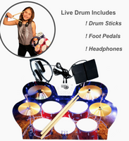 Drum LIVE! - Electronic Silicone Pad + Headphones + Pedals