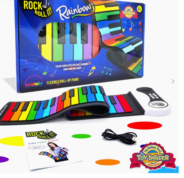 Rainbow Piano - 49 Color Coded Keys + Play-By-Color Songbook