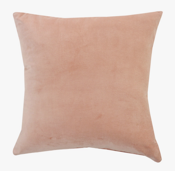 Velveteen Cotton Throw Pillow  Pink