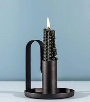 Minimalist Black Taper Candle Stick Holders