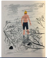 Winter Swimming Man Screen Print by Louise Smurthwaite