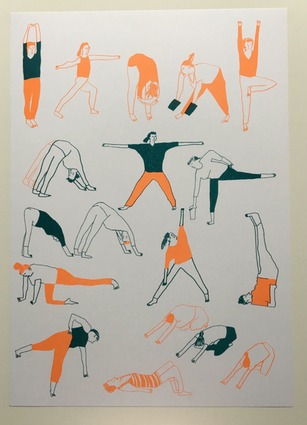 Yoga Riso Print by Louise Smurthwaite