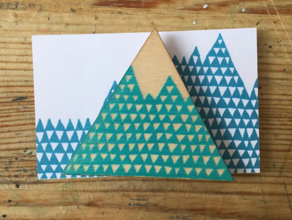 Wooden Mountain Brooche by Louise Smurthwaite