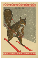 Skiing Squirrel by Arna Miller