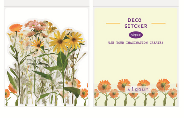Transparent Stickers-Flowers, Ferns, and Mushrooms