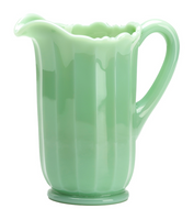 Jadeite Glass Faceted Panel Pitcher