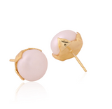 Raw Stone earrings Gold. Natural gemstone Earring studs