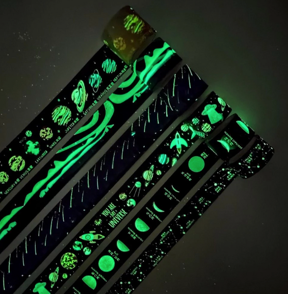 Space Theme Glow in the Dark Washi Tape
