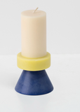 Blue, Yellow, & Cream Stack Candles TALL