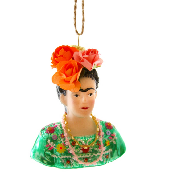 Frida Khalo Glass Ornament