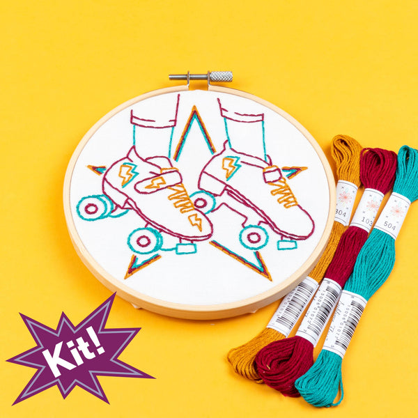 PopLush Embroidery - Roller Skates 5" Embroidery Kit