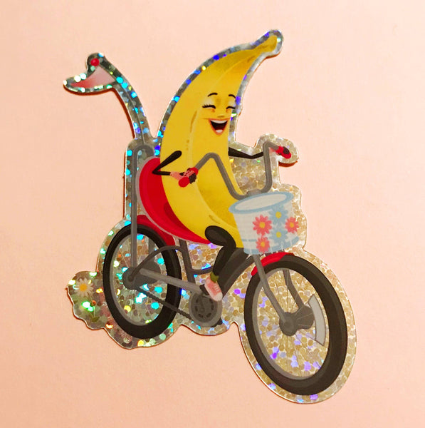 Kitschy Delish - Banana Seat Glitter sticker