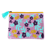 Chloe & Lex - Floral Embroidery on Lavender Pouch