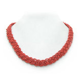 Erik & Mike - Braided necklace beaded necklace Antique Coral