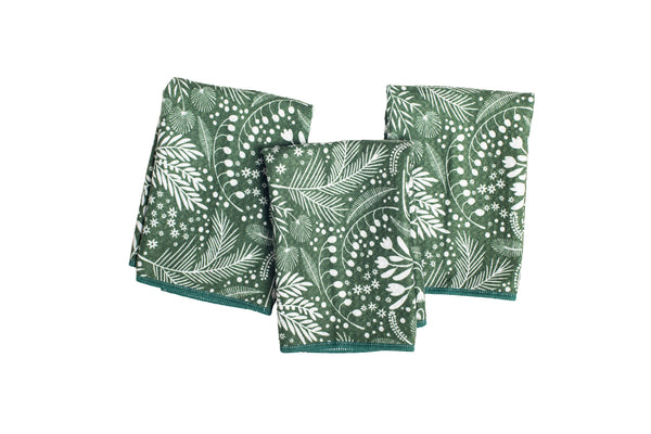 Mighty Minis Towel Set - Foliage in Evergreen (set of 3)