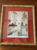Janet Hill: Divers Art Print (with gold frame)