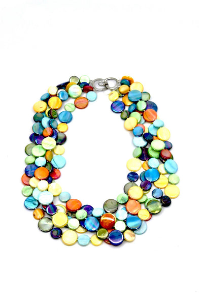 Tropical Fruit 5 Strand Mother Of Pearl Necklace
